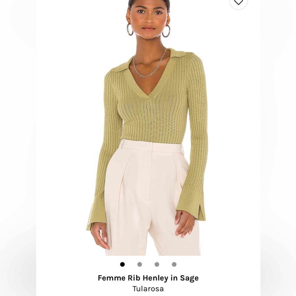 Tularosa / Revolve Femme Rib Henley in sage XS